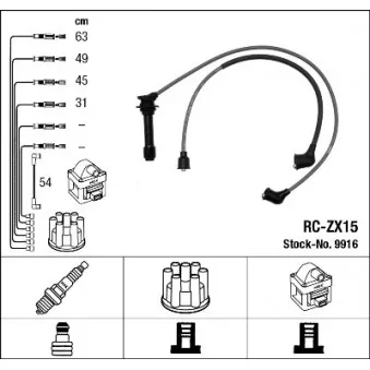 Kit de câbles d'allumage NGK 9916