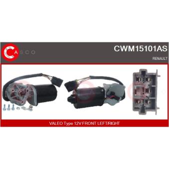 Moteur d'essuie-glace CASCO CWM15101AS pour RENAULT TWINGO 1.2 - 54cv