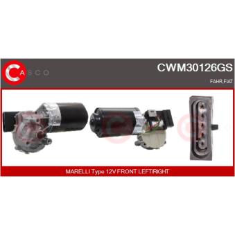 Moteur d'essuie-glace CASCO CWM30126GS pour FIAT DOBLO 1.6 Natural Power - 103cv