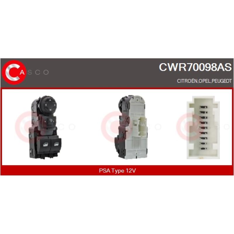 Interrupteur, lève-vitre CASCO CWR70098AS - Visuel 1