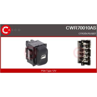 Interrupteur, lève-vitre CASCO CWR70010AS pour PEUGEOT PARTNER 1.4 - 75cv