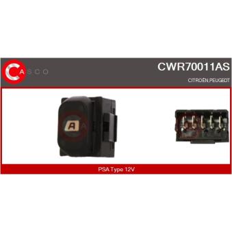 Interrupteur, lève-vitre CASCO CWR70011AS pour PEUGEOT PARTNER 1.4 - 75cv