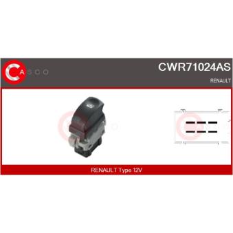 Interrupteur, lève-vitre CASCO CWR71024AS pour RENAULT MODUS 1.2 - 103cv