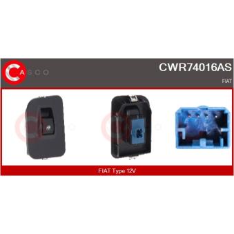 Interrupteur, lève-vitre CASCO CWR74016AS pour FIAT QUBO 1.3 D Multijet - 80cv
