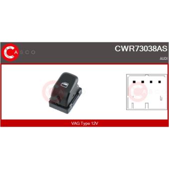 Interrupteur, lève-vitre CASCO CWR73038AS pour AUDI A5 2.0 TDI - 177cv