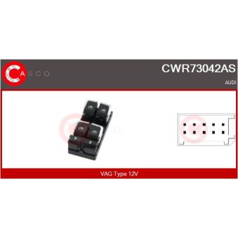 Interrupteur, lève-vitre CASCO CWR73042AS pour AUDI Q3 2.0 TFSI quattro - 211cv