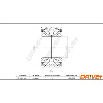 Roulement de roue arrière Dr!ve+ DP2010.10.0816 pour JEEP CHEROKEE 2.8 CRD 4x4 - 200cv