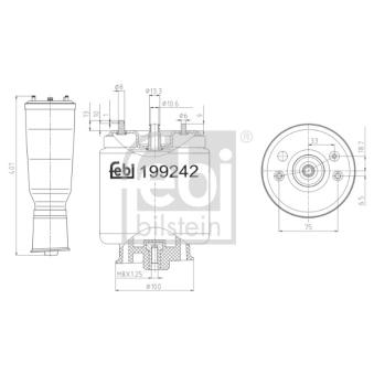 Soufflet de suspension, suspension pneumatique FEBI BILSTEIN 199242 pour BMW Série 5 520 d - 136cv