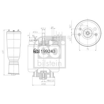 Soufflet de suspension, suspension pneumatique FEBI BILSTEIN 199243 pour BMW Série 5 520 d - 136cv