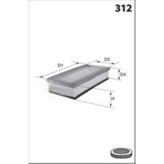 Filtre à air MECAFILTER ELP9722 pour VOLKSWAGEN TRANSPORTER - COMBI 2,0 TDI - 110cv