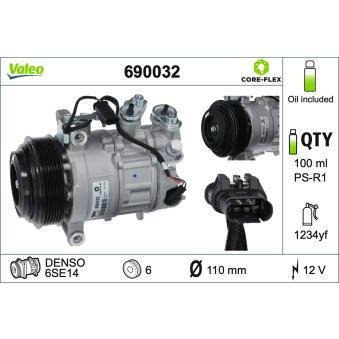 Compresseur, climatisation VALEO 690032 pour MERCEDES-BENZ MARCO POLO 220 CDI - 163cv