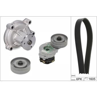 Pompe à eau+Jeu de courroie trapézoïdale à nervures INA OEM 6340618