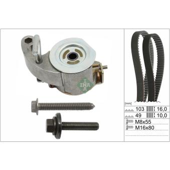 Kit de courroie crantée INA 530 0945 10 pour FORD S-MAX 2.0 EcoBlue - 190cv