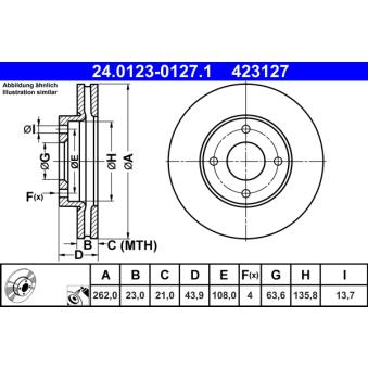 Jeu de 2 disques de frein avant ATE OEM 2095058 Jeu de 2 disques de frein avant ATE OEM 2095058