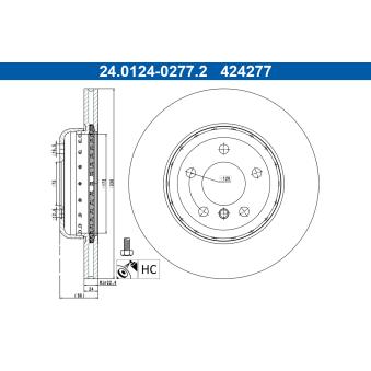 Jeu de 2 disques de frein avant ATE OEM 34116896652 Jeu de 2 disques de frein avant ATE OEM 34116896652