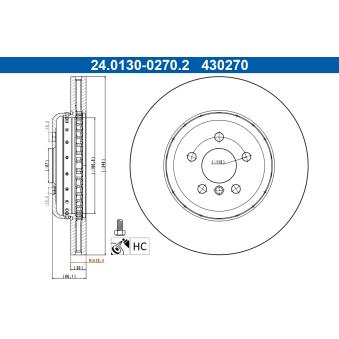 Jeu de 2 disques de frein avant ATE OEM 34118854273 Jeu de 2 disques de frein avant ATE OEM 34118854273