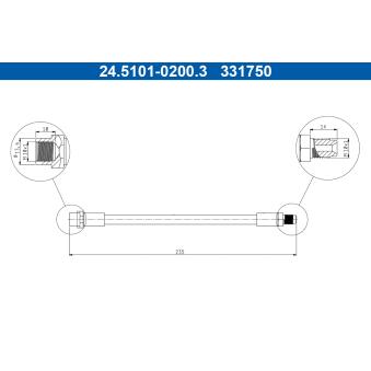 Flexible de frein ATE OEM 8D0611775B Flexible de frein ATE OEM 8D0611775B