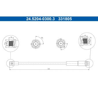 Flexible de frein ATE OEM d35043810c Flexible de frein ATE OEM d35043810c