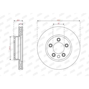 Jeu de 2 disques de frein avant JURID OEM 7l6615301d Jeu de 2 disques de frein avant JURID OEM 7l6615301d