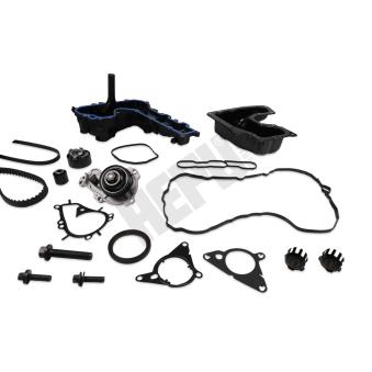Pompe à eau + kit de courroie crantée/courroie striée HEPU PK09090-XT2 pour OPEL ASTRA 1,2 - 110cv