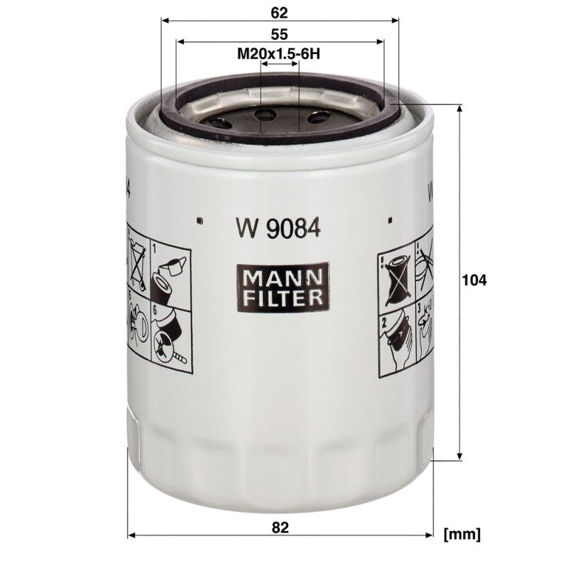 Filtre à huile MANN-FILTER W 9084 - Visuel 2