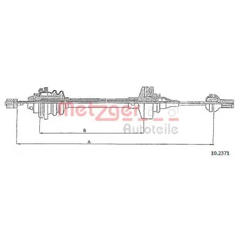 Tirette à câble, commande d'embrayage METZGER 10.2371