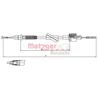 Tirette à câble, commande d'embrayage METZGER 10.2445 pour FORD TRANSIT 2.0 - 114cv
