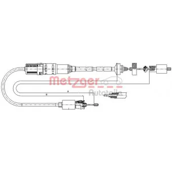 METZGER 10.2967 - Tirette à câble, commande d'embrayage