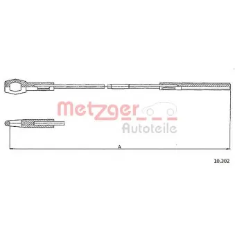 Tirette à câble, commande d'embrayage METZGER OEM 1030-2