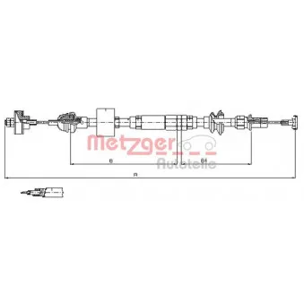 METZGER 10.3159 - Tirette à câble, commande d'embrayage