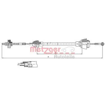 METZGER 10.3601 - Tirette à câble, commande d'embrayage