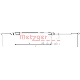 METZGER 10.4158 - Tirette à câble, frein de stationnement arrière gauche