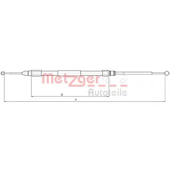 METZGER 10.4268 - Tirette à câble, frein de stationnement arrière gauche