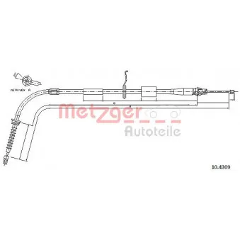 METZGER 10.4309 - Tirette à câble, frein de stationnement arrière gauche