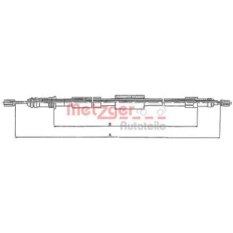 Tirette à câble, frein de stationnement arrière droit METZGER OEM 4745F9