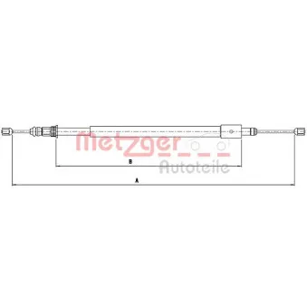 METZGER 10.4577 - Tirette à câble, frein de stationnement arrière gauche