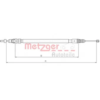 METZGER 10.4663 - Tirette à câble, frein de stationnement arrière gauche