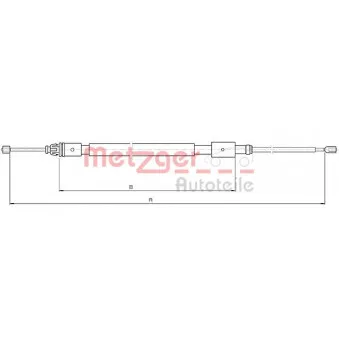 Tirette à câble, frein de stationnement METZGER OEM dp3110.10.0276