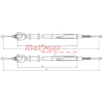 METZGER 10.5235 - Tirette à câble, frein de stationnement