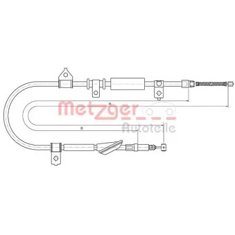 METZGER 10.5237 - Tirette à câble, frein de stationnement arrière gauche