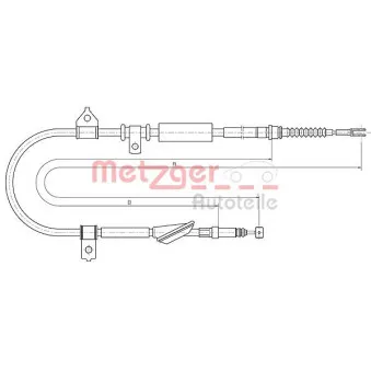 Tirette à câble, frein de stationnement arrière droit METZGER OEM GVC902383