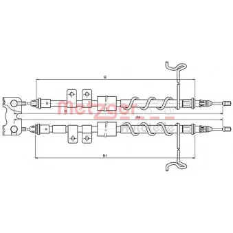 Tirette à câble, frein de stationnement METZGER OEM 4480913
