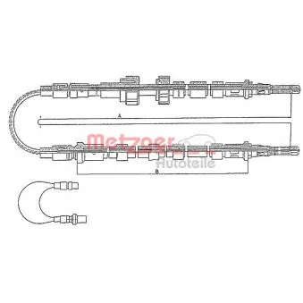 Tirette à câble, frein de stationnement METZGER OEM 6637334