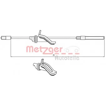 Tirette à câble, frein de stationnement METZGER [10.5451]