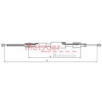 METZGER 10.6028 - Tirette à câble, frein de stationnement arrière droit