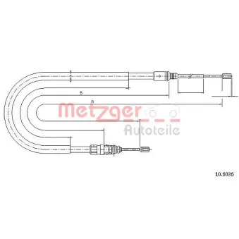 METZGER 10.6036 - Tirette à câble, frein de stationnement