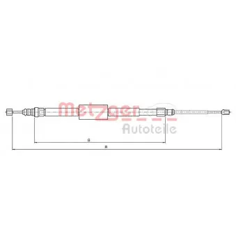 Tirette à câble, frein de stationnement METZGER OEM 80166