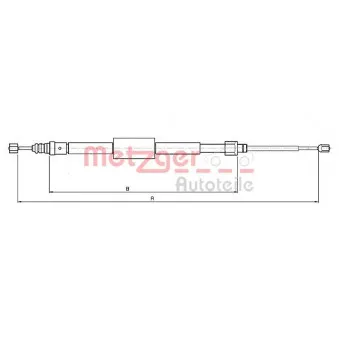 Tirette à câble, frein de stationnement METZGER OEM 8200229445