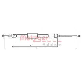 Tirette à câble, frein de stationnement METZGER 10.6689