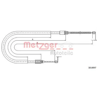 METZGER 10.6697 - Tirette à câble, frein de stationnement